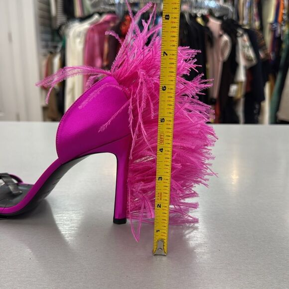 Sergio Rossi Vibrant Pink Feather Heels - Picture 6 of 6